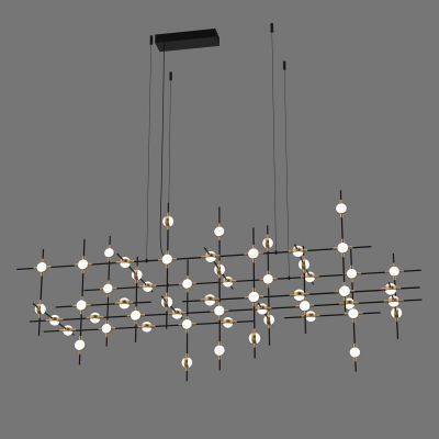 Italux Provenza lampa wisząca 132 W czarna-złota MD18001067-55A BG