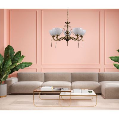 Italux Baxio lampa wisząca 5x60 W złota MD38445-5