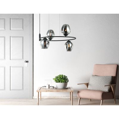 Italux Roxane lampa wisząca 4x40 W czarna MDM-4045-4 BK+SG