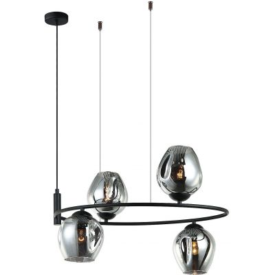 Italux Roxane lampa wisząca 4x40 W czarna MDM-4046-4 BK+SG