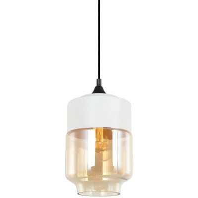 Italux Molina lampa wisząca 1x40 W biała-czarna-bursztynowa MDM-2377/1 W+AMB