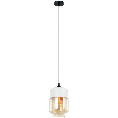 Italux Molina lampa wisząca 1x40 W biała-czarna-bursztynowa MDM-2377/1 W+AMB