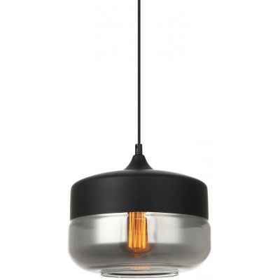 Italux Molina lampa wisząca 1x40 W czarna-przydymiona MDM-2380/1 BK+SG