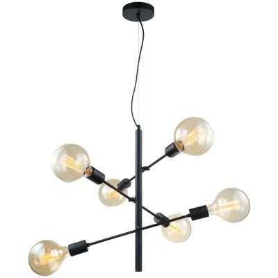 Italux Madalyn lampa wisząca 6x40 W czarna MDM3582/6 BK