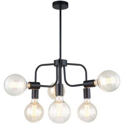 Italux Kristy lampa wisząca 6x60 W czarna MDM-3678/6 BK