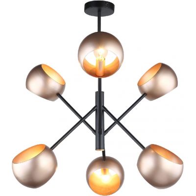 Italux Cavazza lampa podsufitowa 6x60 W czarna MDM-3690/6 BK+GD