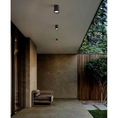 Italux Cervia lampa podsufitowa zewnętrzna 1x9 W czarny piaskowany OPN-2003-4K