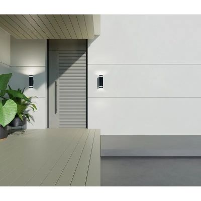 Italux Fondo kinkiet zewnętrzny 2x40 W czarny piaskowany OWL-2067-2-GU10