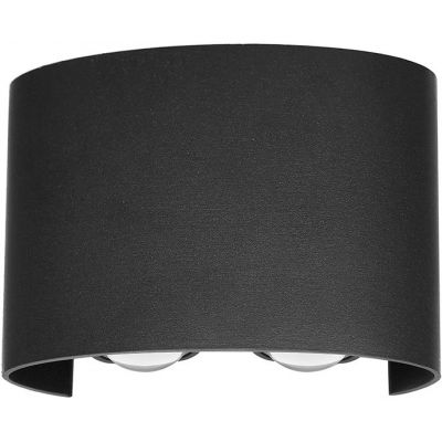 Italux Ortelo kinkiet zewnętrzny 4x4 W czarny piaskowany OWL-451-2-BL