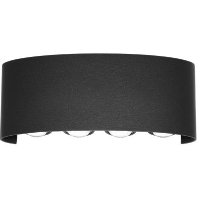 Italux Ortelo kinkiet zewnętrzny 8x8 W czarny piaskowany OWL-451-4-BL