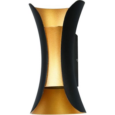 Italux Dante kinkiet zewnętrzny 2x10 W czarny piaskowany/złoty PL-356-M BK+GD