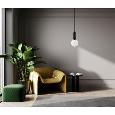 Italux Aldeva lampa wisząca 1x40 W czarna PND-02340-1S-BK