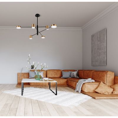 Italux Remdal lampa podsufitowa 6x26 W czarna/złota PND-16374-6-BK-GD-3K