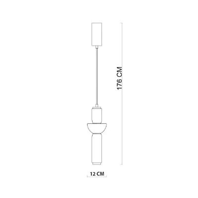 Italux Bruni lampa wisząca 1x19 W czarna PND-27372-1-19W-BK