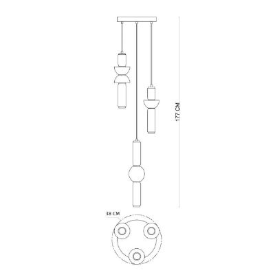 Italux Bruni lampa wisząca 3x57 W czarna PND-27372-3A-57W-BK