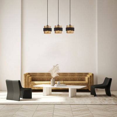 Italux Bans lampa wisząca 3x40 W czarna-złota PND-27467-3-BK-GD