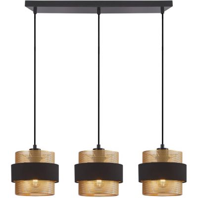 Italux Bans lampa wisząca 3x40 W czarna-złota PND-27467-3-BK-GD