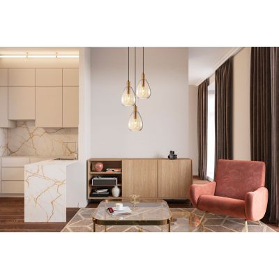 Italux Zulo lampa wisząca 3x40 W mosiądz PND-27812-3A-BRO-AMB