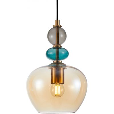 Italux Busco lampa wisząca 1x40 W czarna-złota PND-30263-1A-BRO-AMB