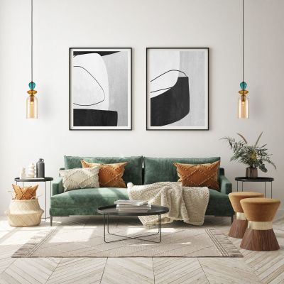 Italux Busco lampa wisząca 1x40 W czarna-złota PND-30263-1C-BRO-AMB