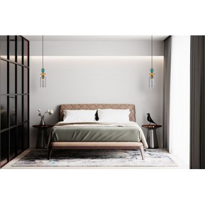 Italux Busco lampa wisząca 1x40 W czarna-złota PND-30263-1C-BRO-SG