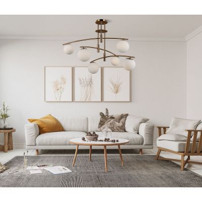 Italux Senai lampa podsufitowa 6x5 W mosiądz PND-31322-6-HB