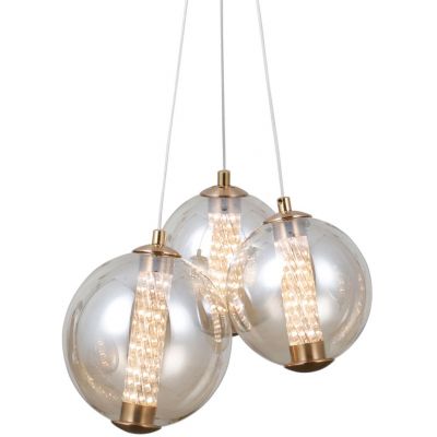 Italux Butero lampa wisząca 3x4 W złota-bursztynowa PND-34359-3-HBR-AMB