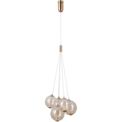 Italux Butero lampa wisząca 5x4 W złota-bursztynowa PND-34359-5-HBR-AMB