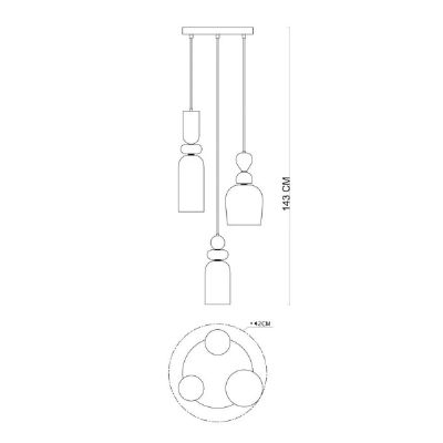 Italux Manso lampa wisząca 3x40 W złota PND-37462-3A-MC-GD