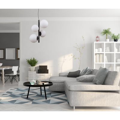 Italux Riga lampa wisząca 4x5 W biała-czarna PND-44213-4A-SBL