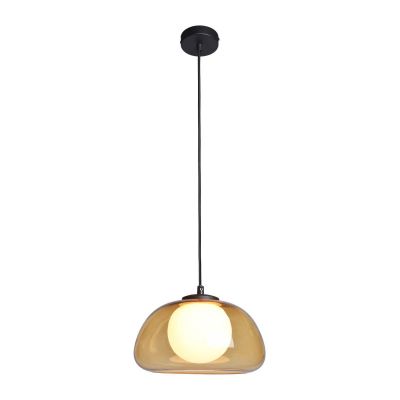 Italux Ainale lampa wisząca 1x7 W bursztynowa PND-54637-1-BK-YLL