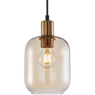 Italux Norlis lampa wisząca 1x40 W czarna-złota PND-54738A-1-BRO-AMB