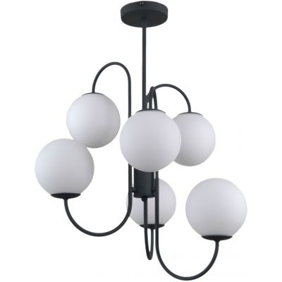 Italux Gela lampa wisząca 6x5 W biała-czarna PND-5500-6-BK
