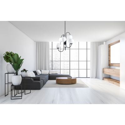 Italux Gela lampa wisząca 6x5 W biała-czarna PND-5500-6-BK