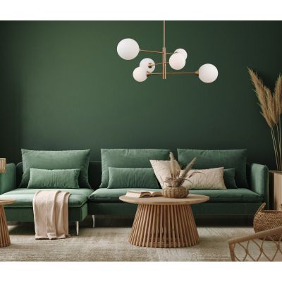 Italux Evora lampa podsufitowa 6x5 W mosiądz PND-55342-6-HB