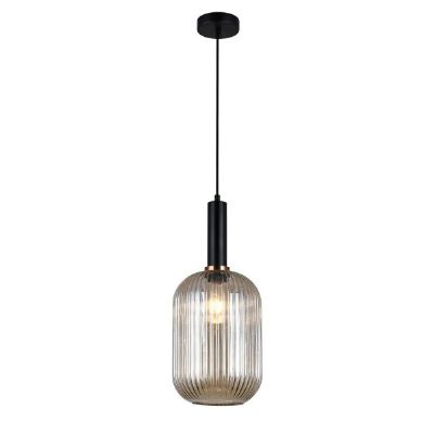 Italux Antiola lampa wisząca 1x40 W czarna PND-5588-1L-BK+AMB