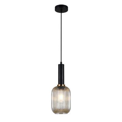 Italux Antiola lampa wisząca 1x40 W czarna PND-5588-1M-BK+AMB