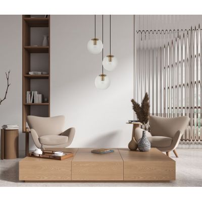 Italux Sarpo lampa wisząca 3x40 W mosiądz PND-58867-3S-BK-BRO