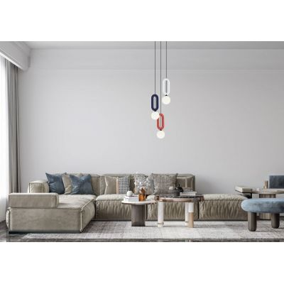 Italux Masso lampa wisząca 3x25 W czarna/niebieska/szary PND-59839-3-MLTI