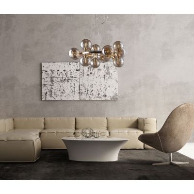 Italux Marbelio lampa wisząca 15x28 W złota PND-6161-15 GO+CO