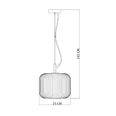 Italux Rues lampa wisząca 1x60 W czarna PND-64536A-M-BL-OPA