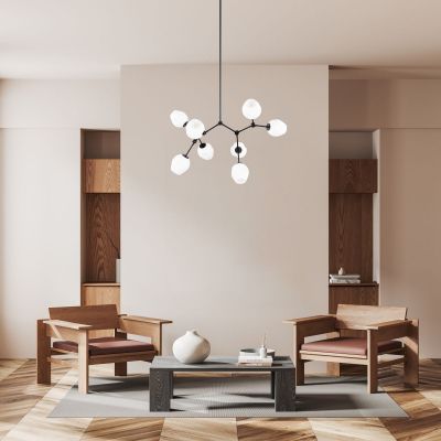 Italux Ferral lampa podsufitowa 8x60 W biała/czarna PND-75075-8-BK-WG