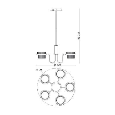 Italux Tiara lampa podsufitowa 4x40 W złota PND-77362-5-40W-GD