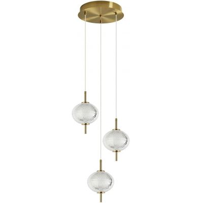 Italux Corado lampa wisząca 3x12 W przezroczysta/złota PND-81418-3-BK-GD