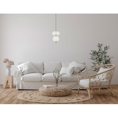 Italux Nico lampa wisząca 1x8 W biała/złota PND-8545-2-AB-WH