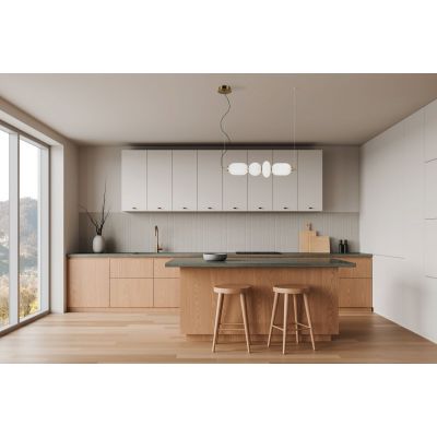 Italux Nico lampa wisząca 1x18 W biała/złota PND-8545-4H-AB-WH