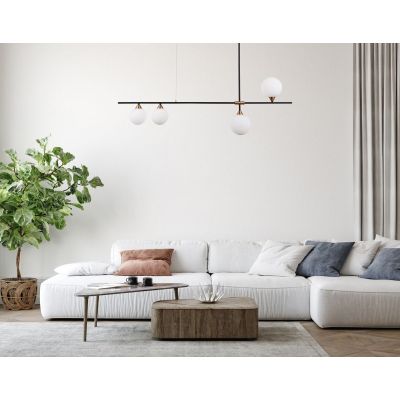 Italux Belmonte lampa wisząca 4x25 W czarna PND-9152-4