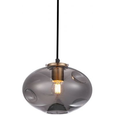 Italux Hatella lampa wisząca 1x40 W czarna-przydymiona-miedź PND-112038-1-BRO+SG