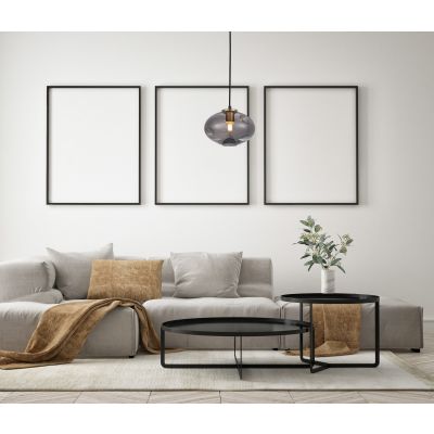 Italux Hatella lampa wisząca 1x40 W czarna-przydymiona-miedź PND-112038-1-BRO+SG