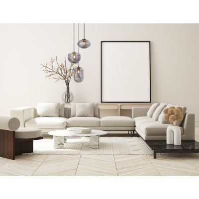 Italux Hatella lampa wisząca 3x40 W czarna-przydymiona-miedź PND-112038-3A-BRO+SG